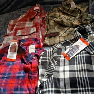 Collection Of 4 New Soft Flannel Shirts Pink Lily 2 Jachs Girlfriend No Boundry